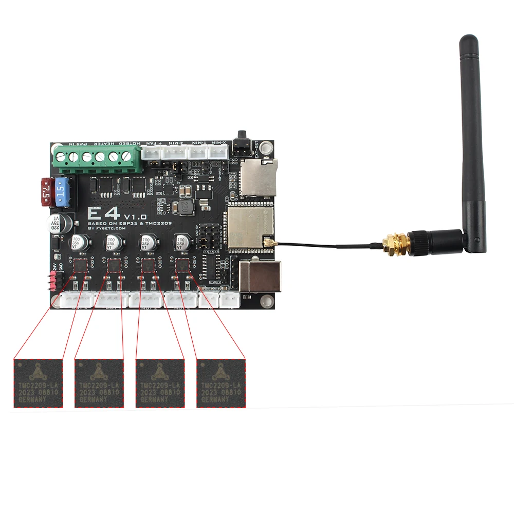 Placa de Controle Mínima da Impressora Embutido e Bluetooth 3d da Placa de Fysetc e4 com Base Esp32 de Espressif Microcontrolador Wi-fi no - Imagem 5
