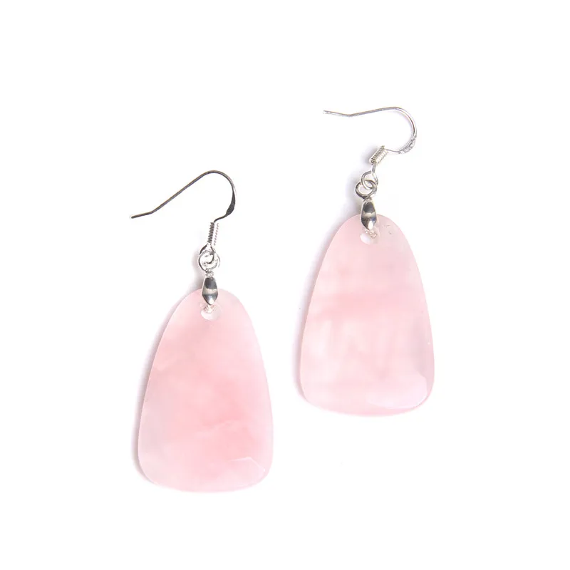 Серьги Бохо С камень серьги-капли серьги для женщин розовый натуральный камень кварцевые кулон серьги корейские ювелирные изделия подарок