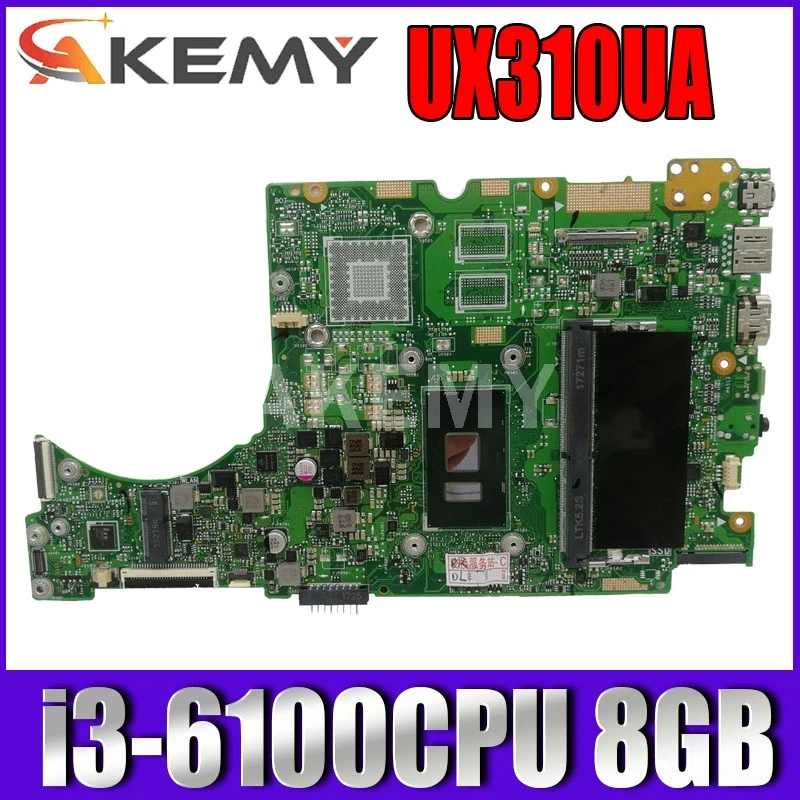 Материнская плата UX310UA i3 6100CPU 8GB RAM материнская REV2.0 для ASUS UX310U UX310UV UX310UQ ноутбука 100%