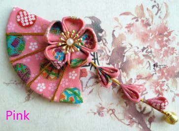 Pink(1 pc) DIY ручной работы японское кимоно аксессуары для волос Сакура лоза колокол цветок веер парики женские юката аксессуары для волос - Цвет: Pink(1 pc)