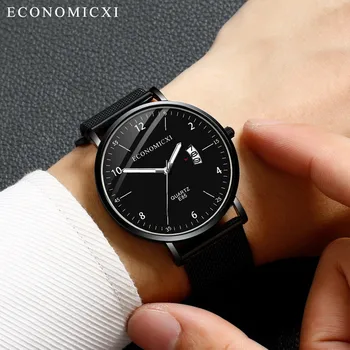 

2020 relogio masculino watches Fashion Simple Stainless Steel With Luminous Small Dial Men's Quartz Watch reloj Business