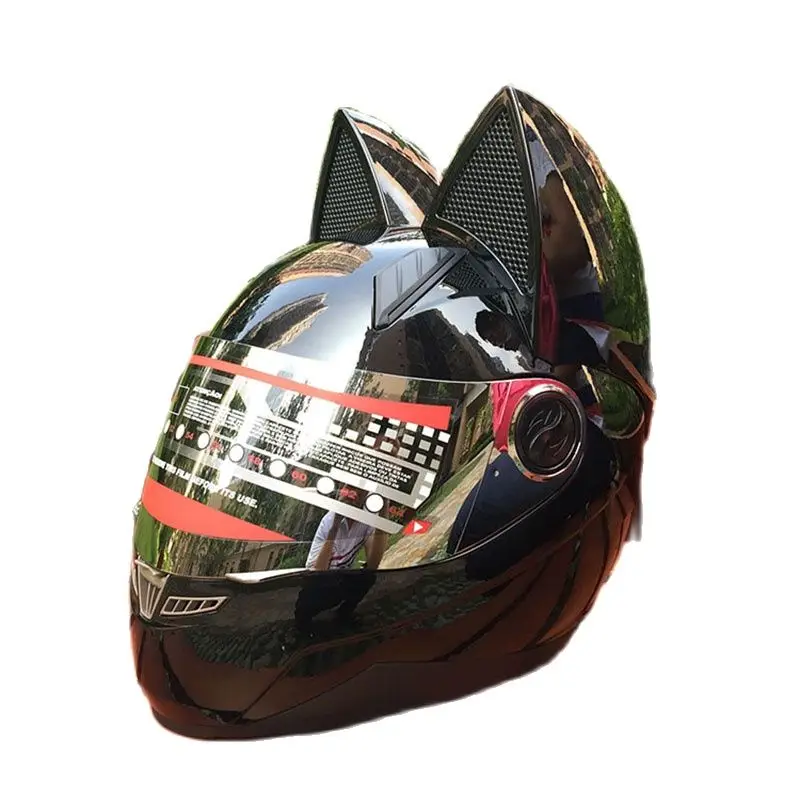 Cool Full Face Nitrinos Brand Helmet Lovely Black Cat Motorcycle Helmet