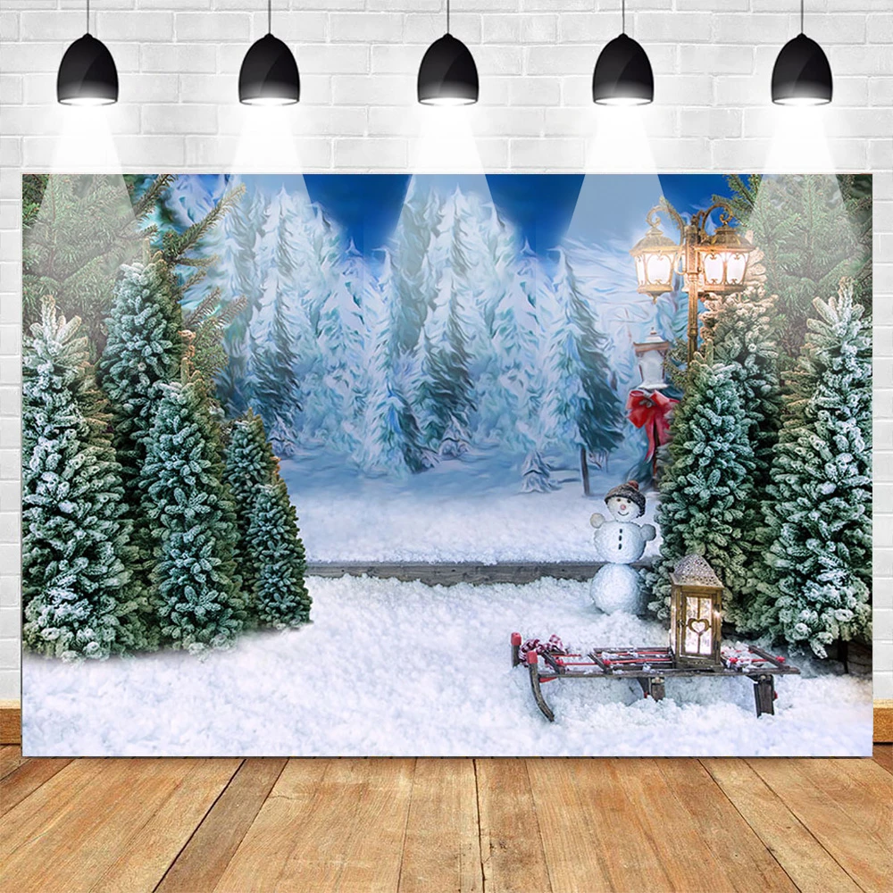 Winter Christmas Scenery Snow Snowflake Tree Fence Star Light Wood Portrait Backdrop Photo Background Custom Studio-250x180CM Winter Christmas Scenery Snow Snowflake Tree Fence Star Light Wood Portrait Backdrop Photo Background Custom Studio-250x180CM