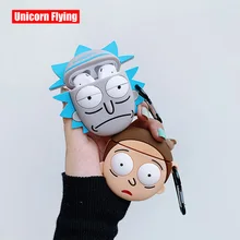 LinXiang 3D Забавный Прекрасный Американский мультфильм Рик и Морти Bluetooth наушники силиконовый защитный чехол для Apple Airpods 1 2