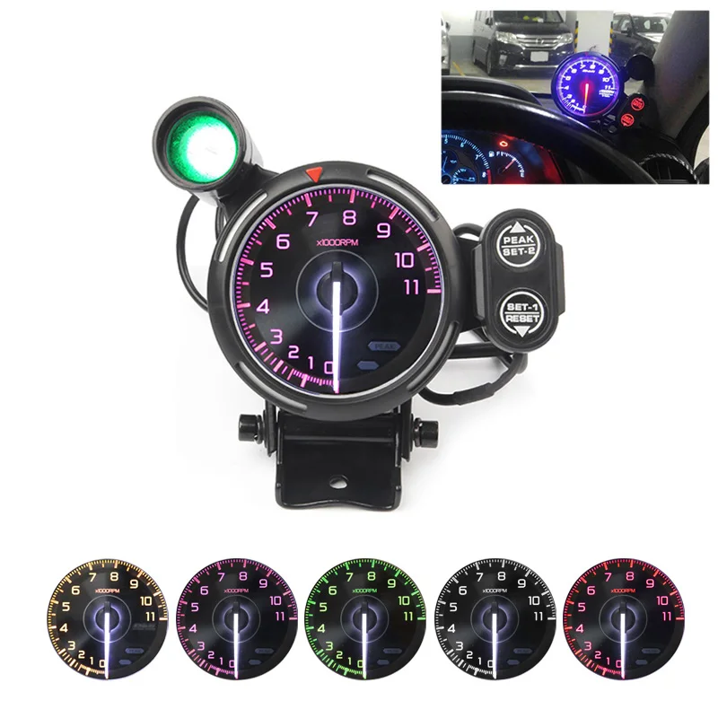 80MM Racing Car Gauge Advance A1 Tachometer Defi 0-11000RPM High Speed stepper motor With Shift Light and Peak warning | Автомобили и