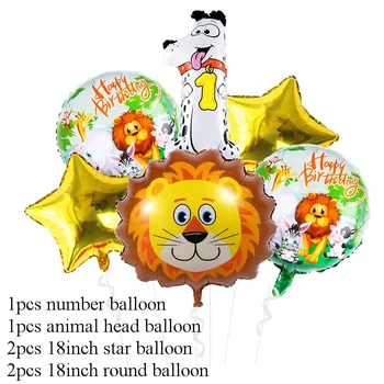 

Safari Jungle Party Decoration Foil Helium Animal Balloons Number Ballon Happy Birthday Party Decorations Kids Toy Baby Shower