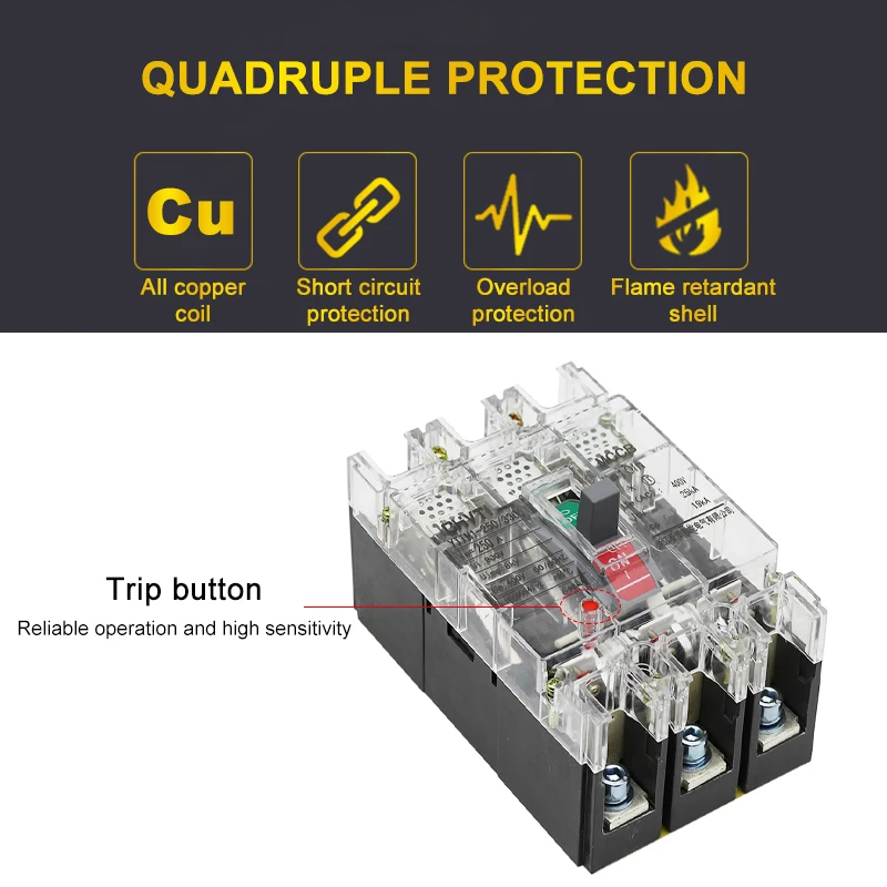 Ichyti-絶縁サーキットブレーカ,3 p 160a 180a 200a 250a cb,単相,3極