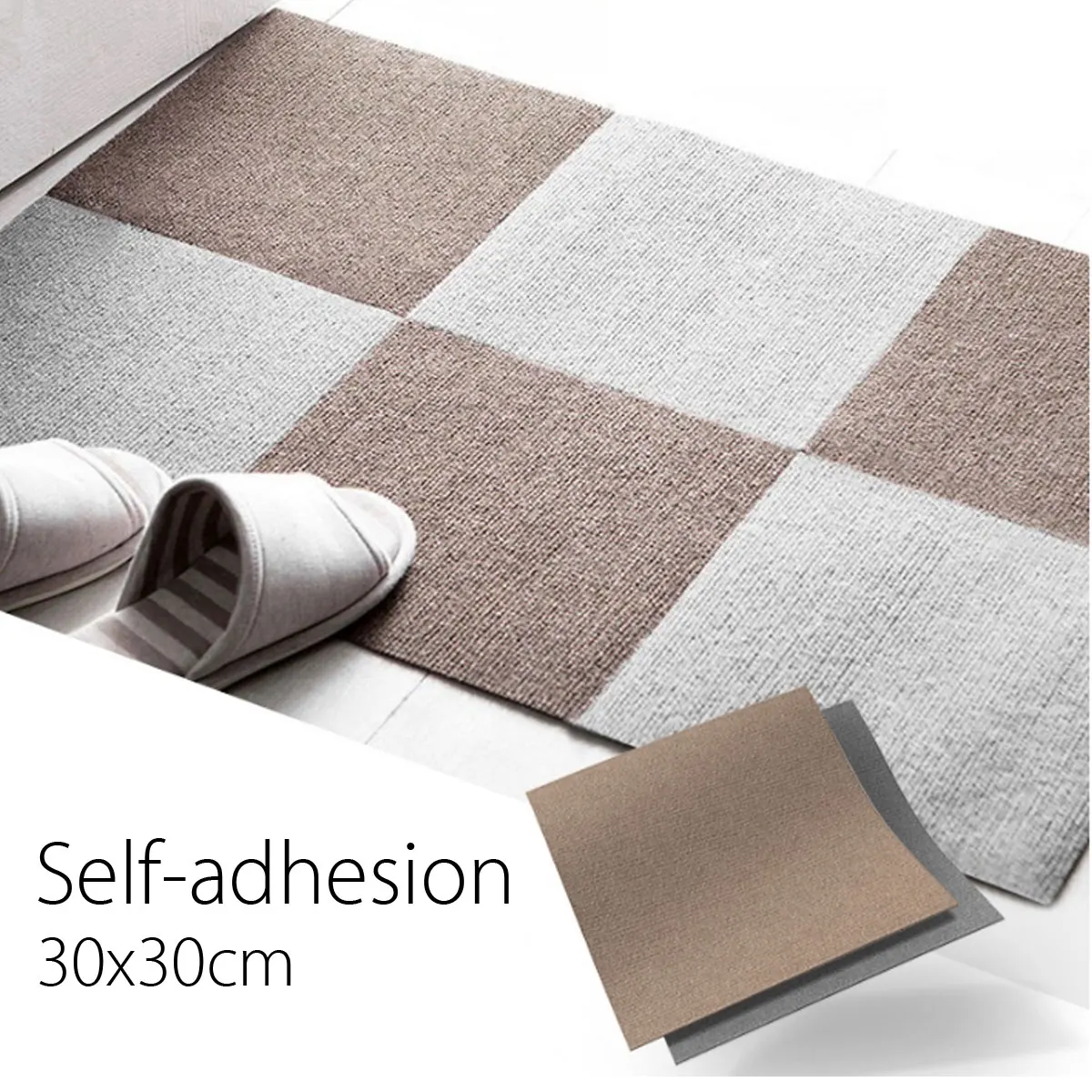 5pcs 30x30cm Self adhesive Carpet Tiles Modern Bedroom Flooring Fabric Cover Patchwork Carpet for Office Home Room Floor Decor