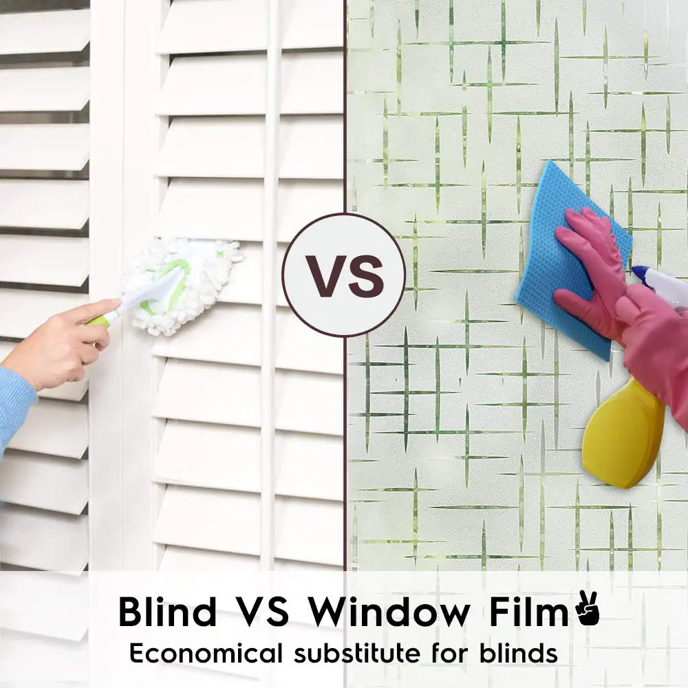 Window 3D Privacy Film Static Window Clings Vinyl Window Decals Window Sticker for Glass Door Home Heat Control Anti UV 5