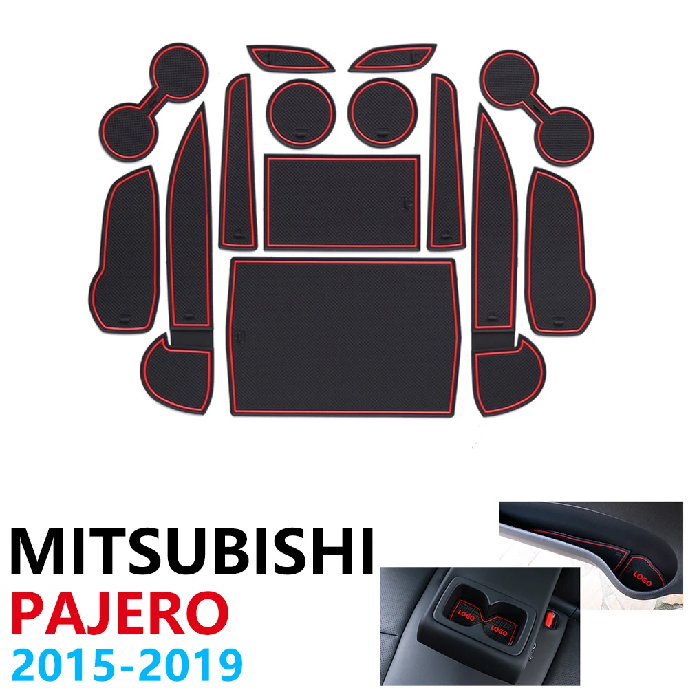 

Anti-Slip Rubber Cup Cushion Door Groove Mat for Mitsubishi Pajero Sport Montero Shogun 2015~2019 2016 Accessories Car Stickers