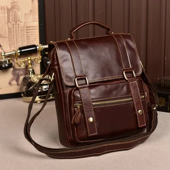 

2020 leather handbag vertical style men's bag single-shoulder cross-body bag retro business briefcase