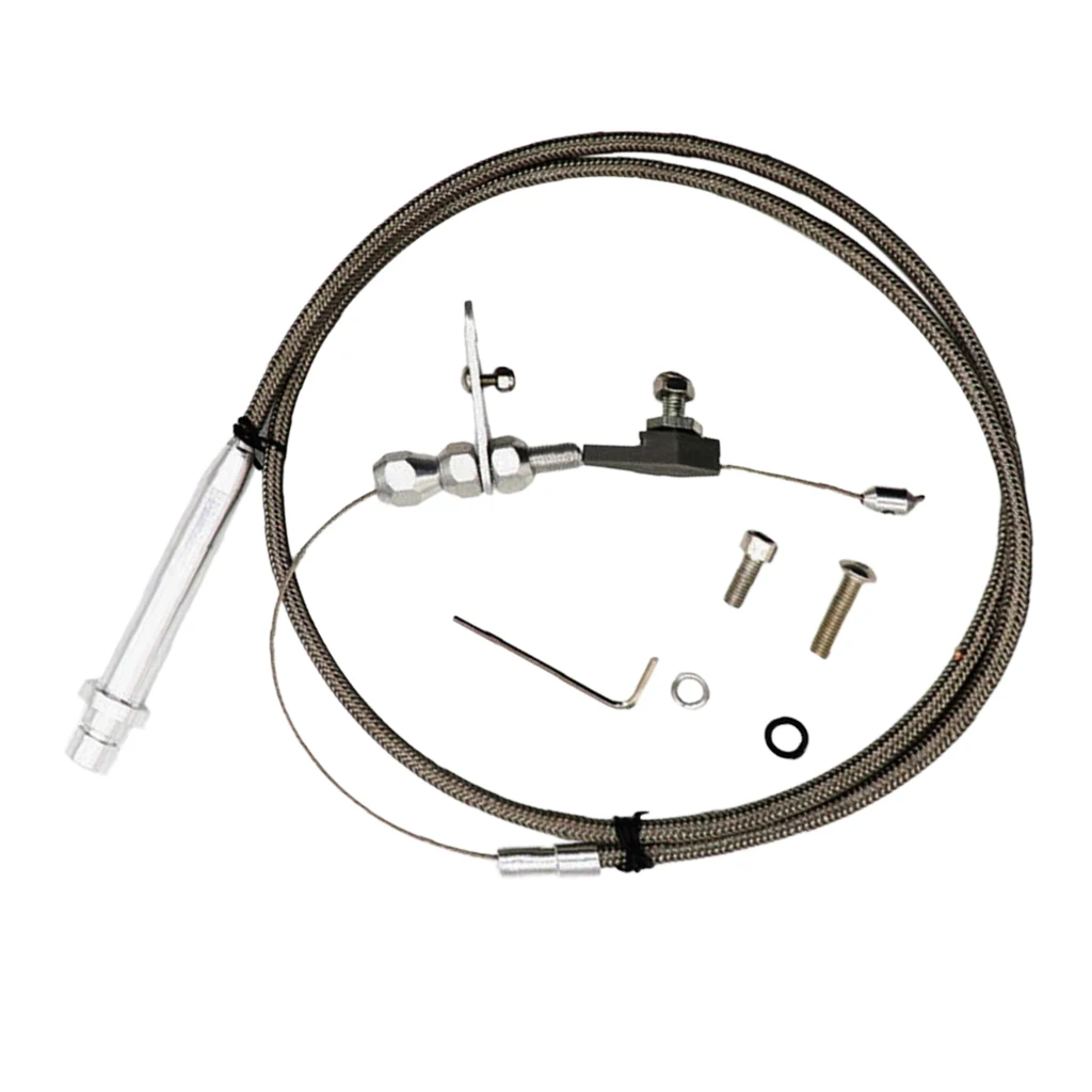Stainless Flexible Braided Kick Down Cable Detent For Chevy TH350