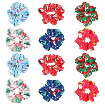 

12pcs Christmas Hair Scrunchies Elastic Hair Bands Hair Ties Hair Accessories