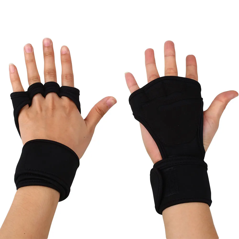 Black XL Men Women Fitness Weight Lifting Gloves Gym Exercise Training Wrist Wrap Strap - Color: Black XL