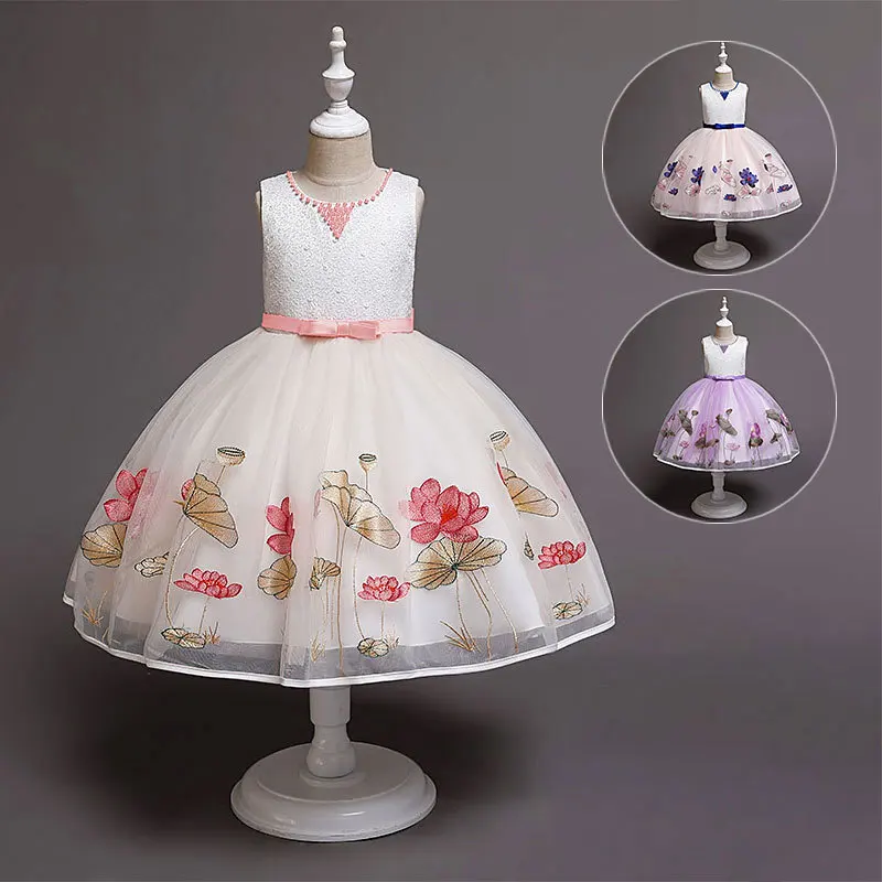 

Girls Dress 2019 Summer New Style Girls Princess Puffy Mesh Dress Gril's Dress Vest