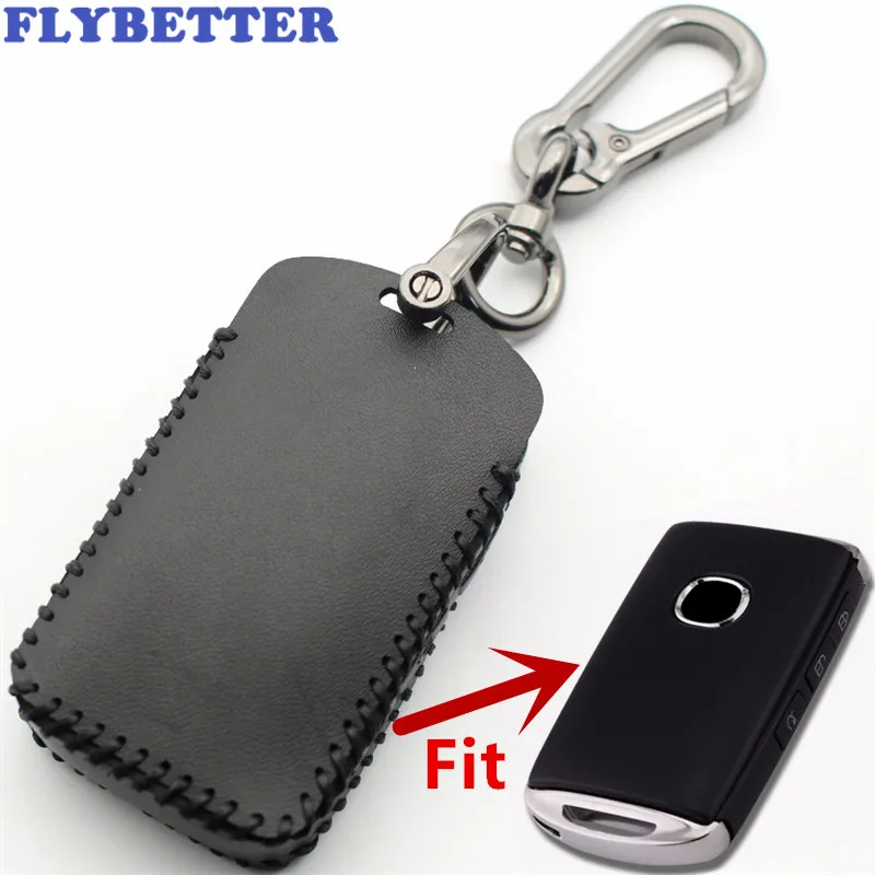 Чехол FLYBETTER из натуральной кожи с 3 кнопками для смарт ключей чехол Mazda Alexa/CX4/CX5/CX8/2.