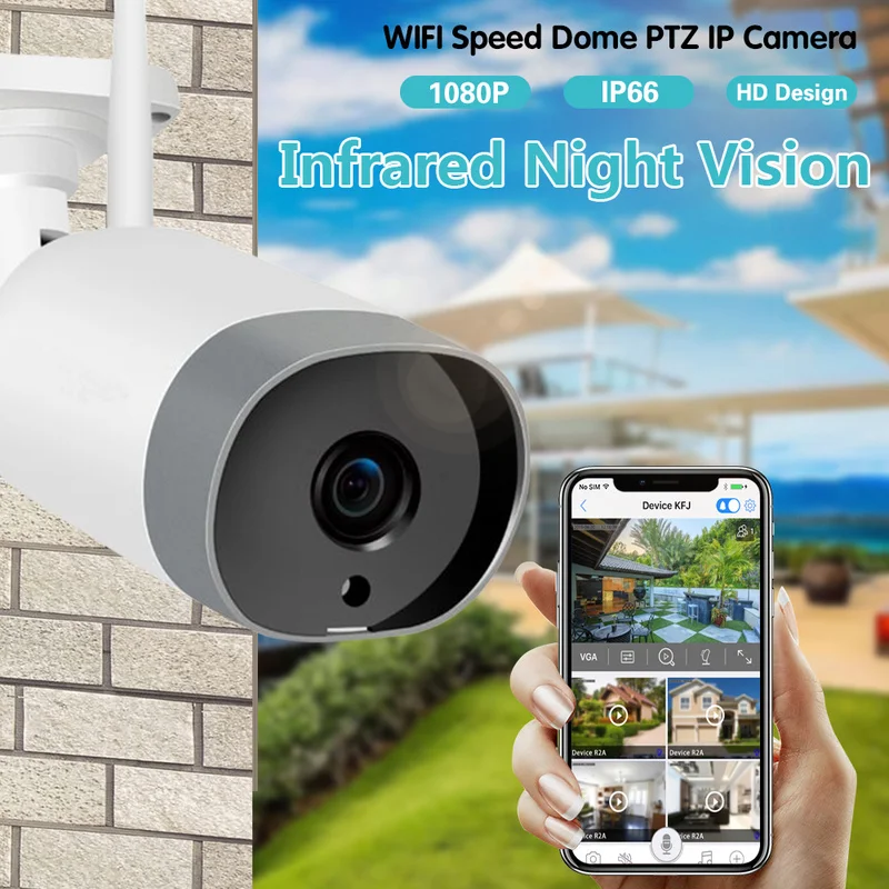 

New Outdoor 4MP Wifi IP Camera HD 2.4G Weatherproof Two-Way Audio Night Vision Wireless Security Camera Surveillance Security