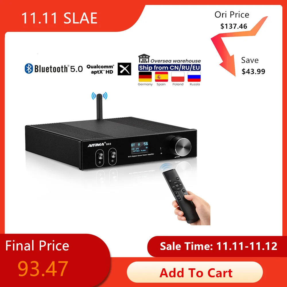 PROD 1005002841621855 AIYIMA D03 HiFi Bluetooth 5.0 Audio Amplifier 2.1
Wireless Digital Sound Power Subwoofer Amplificador USB DAC Stereo
Audio150Wx2 PROD 1005002841621855 AIYIMA D03 HiFi Bluetooth 5.0 Audio Amplifier 2.1
Wireless Digital Sound Power Subwoofer Amplificador USB DAC Stereo
Audio150Wx2