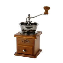 Классическая деревянная ручная кофемолка ручная нержавеющая сталь ретро кофе специи мини заусенцы с высококачественной керамической Millston