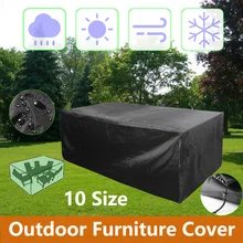 10 Ukuran Outdoor Garden Furniture Rain Cover Tahan Air Oxford Rotan Sofa Perlindungan Set Taman Patio Hujan Salju Debu Hitam(China)