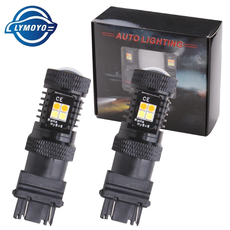 2шт 1157 7443 3157 BAY15S P21/5W 16 SMD 3030 светодиодный белый желтый drl без ошибки задний тормоз