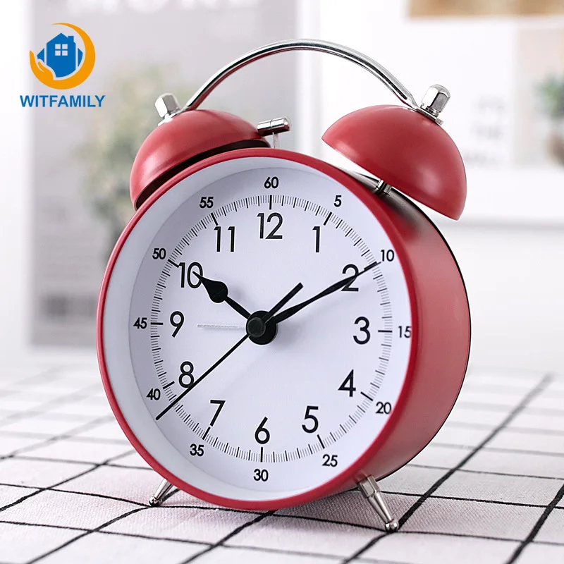 

Silent Walking Metal Bed Head Round Small Alarm Clock Student with Lazy Children Get Up Artifact Artifact Mechanical Bell