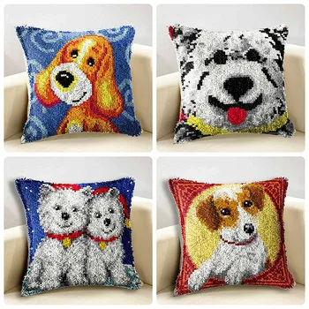 

Diy Cushion Carpet Embroidery Latch Hook Rug Kits Pillowcase Handmade Section Wool Embroidered Needlework for Pillow Case G