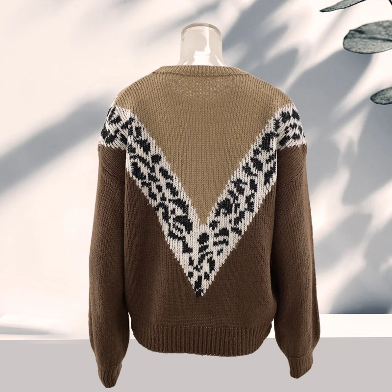 Only - Pull Femme Lorraine Animal Beige Noir Léopard