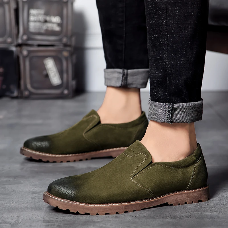 2019 otoño Casual zapatos cuero de moda mocasines suaves hombre estilo británico pisos hombres zapatos de negocios mocasines HC 493| Zapatos - AliExpress