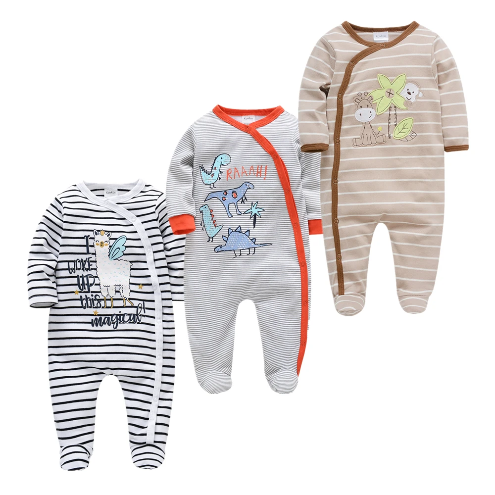 3pcs 100% cotton Baby Girl Boy Pijamas bebe fille Cotton Breathable Soft ropa Newborn Sleepers Baby Pjiamas newborn baby sleepwear