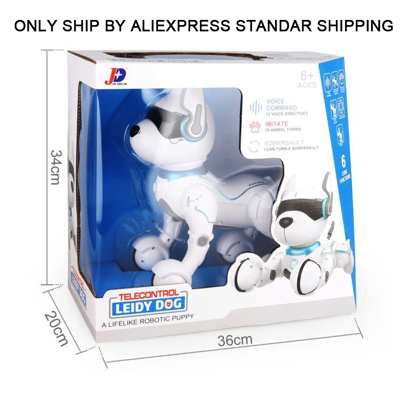With box Jxda001программируемый Leidy RC собака инфракрасный пульт дистанционного управления умный робот собака Детские игрушки танцы Голосовая команда веселые рождественские подарки - Цвет: With box