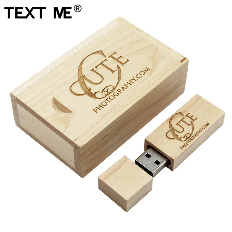 Usb флеш накопитель TEXT ME maple wooden + box 4 ГБ 8 16 32 64 usb 2 0|USB флэш-накопители| |