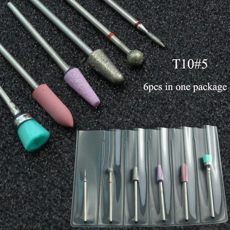 ERUIKA, набор сверл для ногтей 9 типов, фреза для маникюра, электрическая машина, роторные биты, инструменты для чистки кутикулы, аксессуары для педикюра - Цвет: T10-5