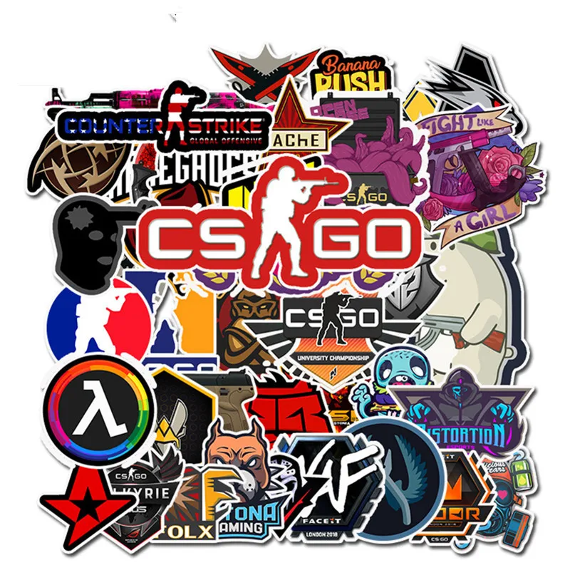 50 шт./компл. CS GO аниме игры граффити наклейки для чемодана багажа ноутбука