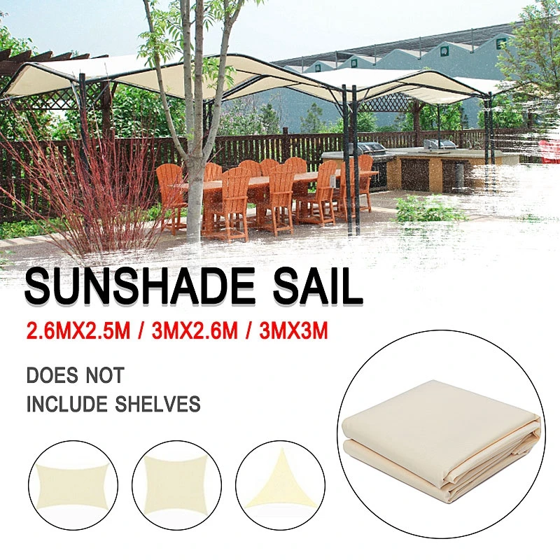 

3x3/2.6M 300D Canvas Waterproof Tent Top Roof Cover Patio Canopy Sun Shelter Cloth Outdoor Tent Awning Garden Supplies Tool