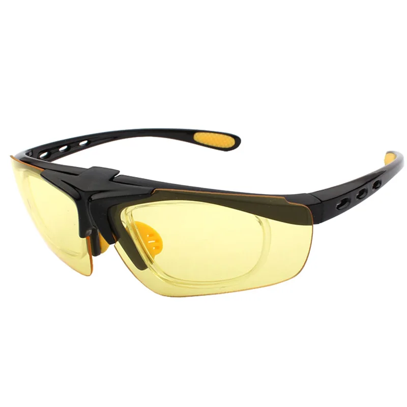 Флип-объектив военные тактические очки анти-ударные Пейнтбольные очки для стрельбы песочные страйкбол CS военные защитные очки - Цвет: Black Yellow
