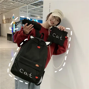 

Casual Women Backpack Nylon Backbag New School Bag Teenager Waterproof Shoulder Bag Anti-theft Rucksack Mochilas Female Bagpack