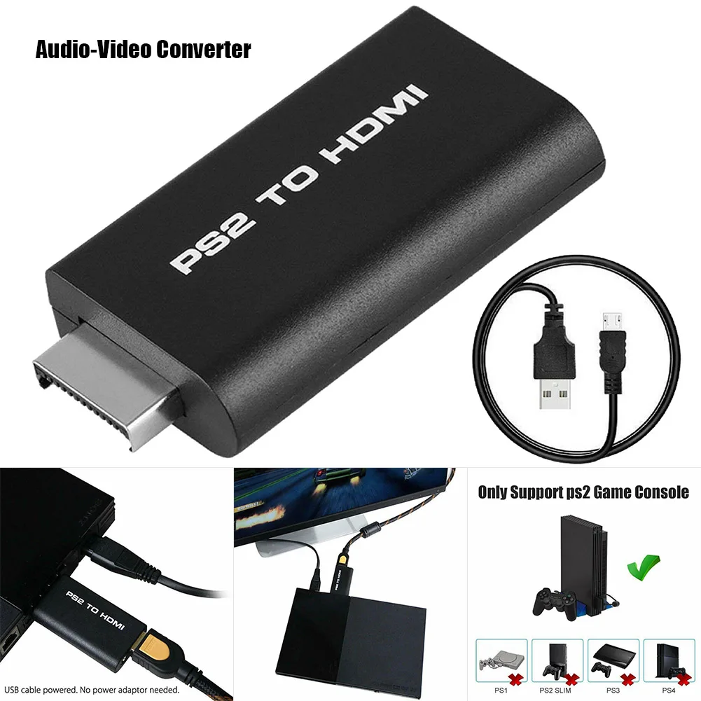 Для PS2 к HDMI аудио видео конвертер адаптер портативный AV HDMI кабель USB 5 В вход DU55