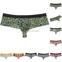 4PCS Mens Flowery Bulge Boxer Underwear Shiny 1/2 Coverage Cheeky Pouch Trunks Hot Bikini Boxers Shorts 1