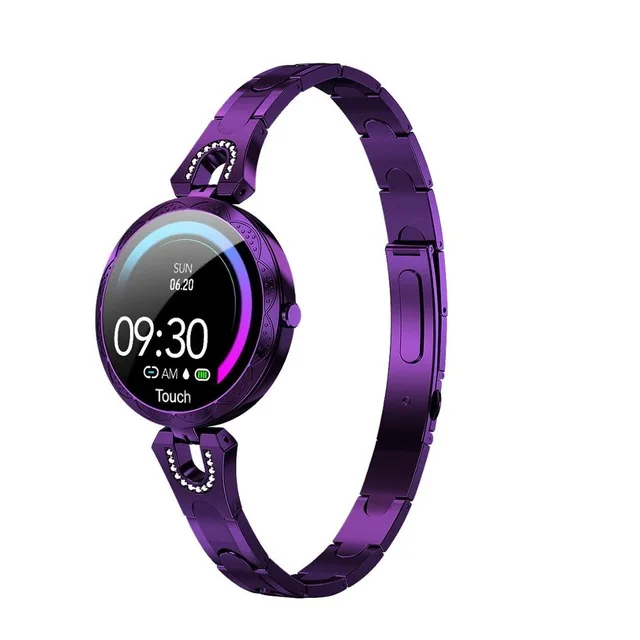 Melanda, модные женские Смарт-часы, водонепроницаемые, пульсометр, монитор артериального давления, умные часы, подарок для дам, часы, браслет - Цвет: Purple