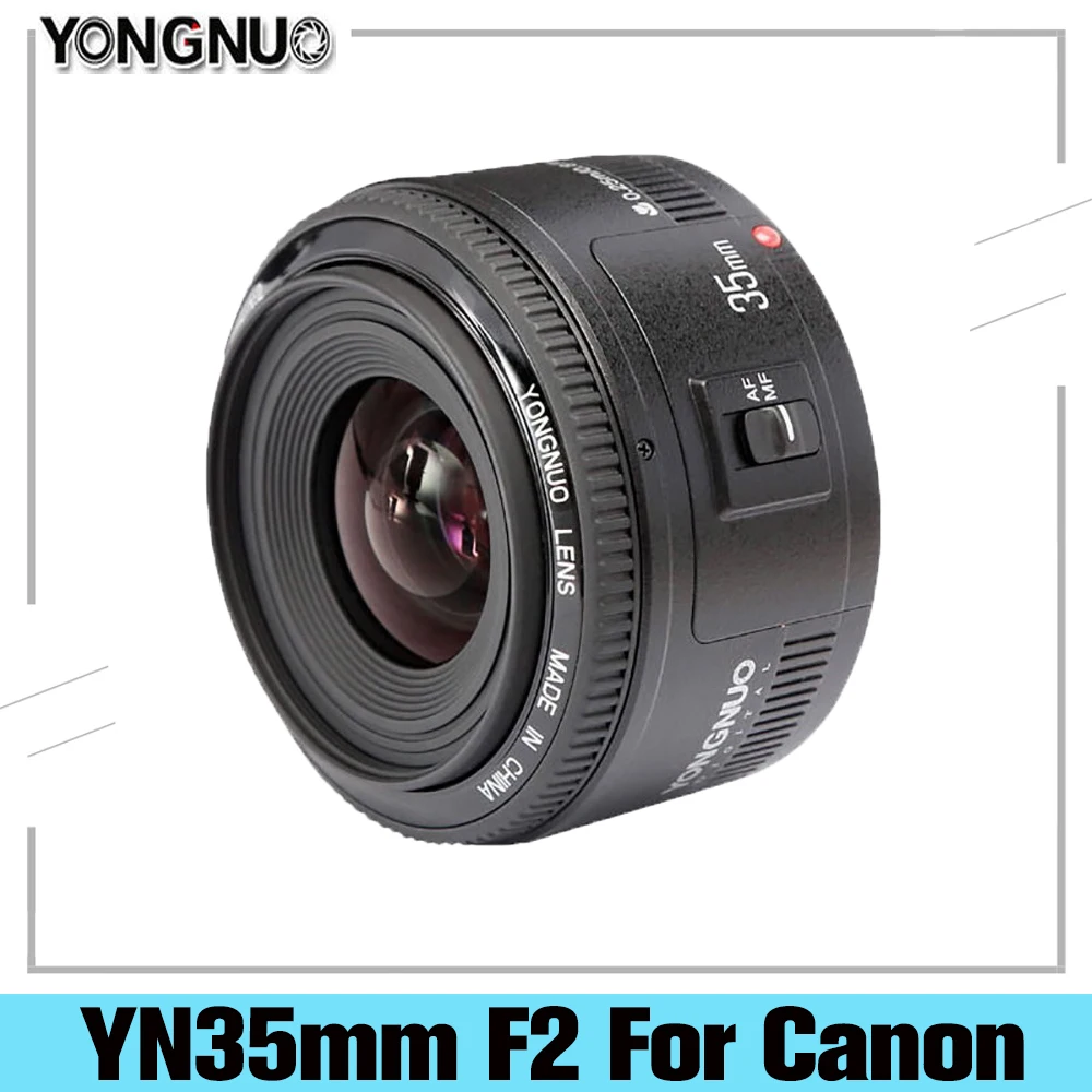 Объектив YONGNUO YN 35 мм F2 1:2 AF/MF широкоугольный объектив с фиксированным/основным