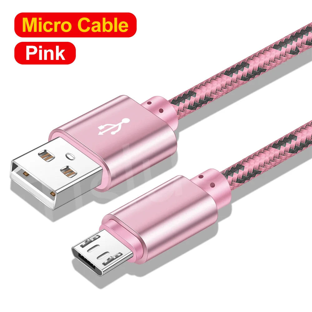 Usb type-C кабель для быстрой зарядки USB C кабель для передачи данных для samsung S9 S8 huawei P20 Xiaomi mi9 Micro type-C Кабели зарядное устройство для мобильного телефона - Цвет: Pink Micro