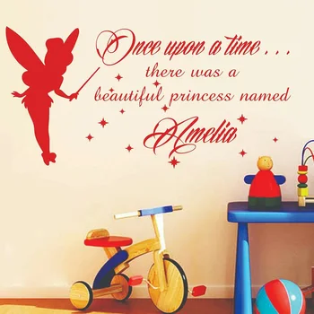 

Personalised Girls Name Vinyl Wall Sticker quotes Once Upon A Time Fairytale Girl Babys Room Wall Decal Art Home Decor Z345