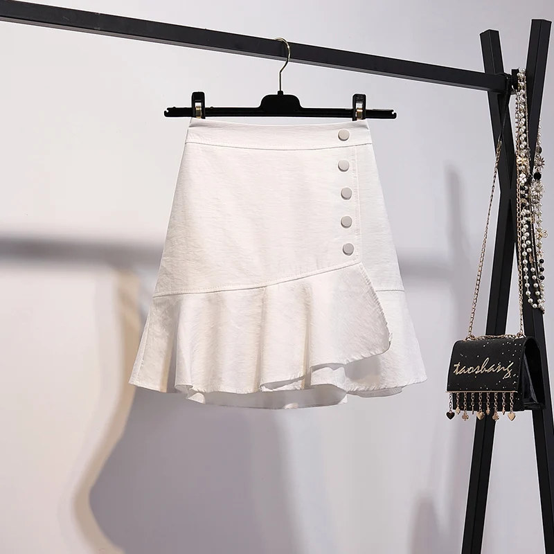 White Skirt Trytree осень-зима из двух частей комплект Повседневное с v-образным вырезом и расклешенными рукавами вязаный Топ+ юбка с рюшами и бантиком для офисный костюм для дам комплект из 2 частей - Цвет: White Skirt