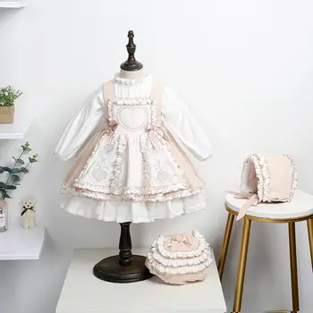 

Spain Style Dress for Baby Girls Ball Gown Autumn Winter Kids Childrens Spanish Princess Frocks Girls 1st Birthday Party Dresses