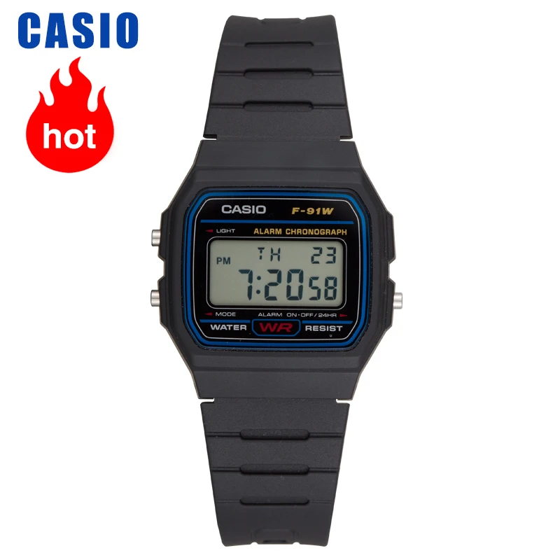 Bevatten Tien jaar Illustreren Casio watch fashion square electronic watch F 91W 1|Digital Watches| -  AliExpress