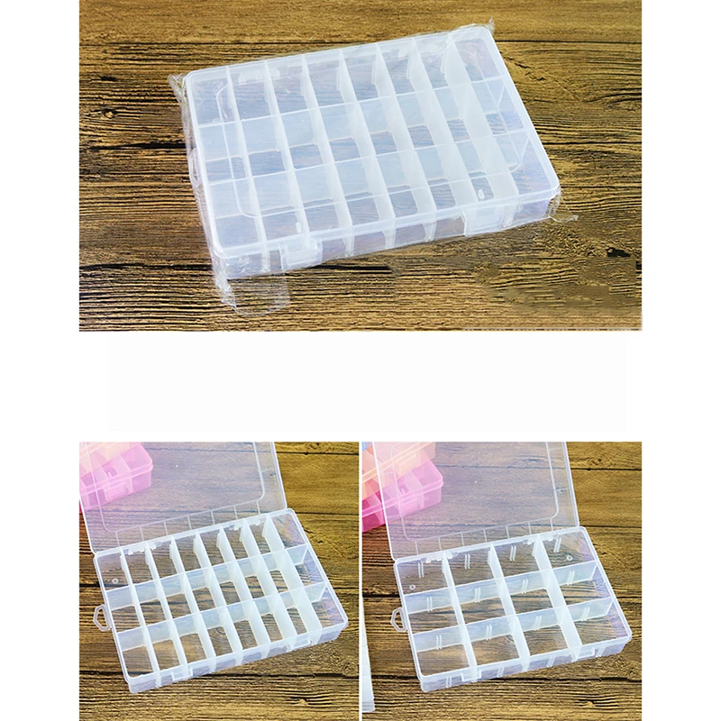 Description Picture 6 of item24 Grids Transparent Plastic Embroidery Floss Storage Box Floss Bobbins Organizer DIY Cross Stitch Sewing Tools Thread Bobbins