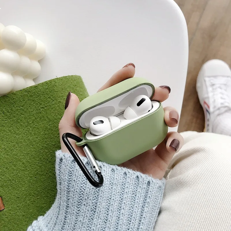 Green Чехол для Apple Airpods Pro, беспроводной Bluetooth чехол для наушников, мягкий ТПУ чехол ярких цветов для Air Pods Pro 3, чехол с крючком - Цвет: Green