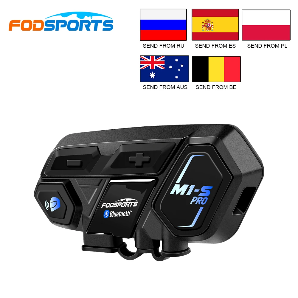 2x 2KM Motorcycle Helmet Intercom M1-S Pro 8 Riders Bluetooth Headset Interphone