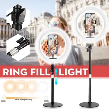 

Led Ring Light with Stand Photography Dimming for Video Live 10 Inch Selfie RingLight Phone Makeup 26cm